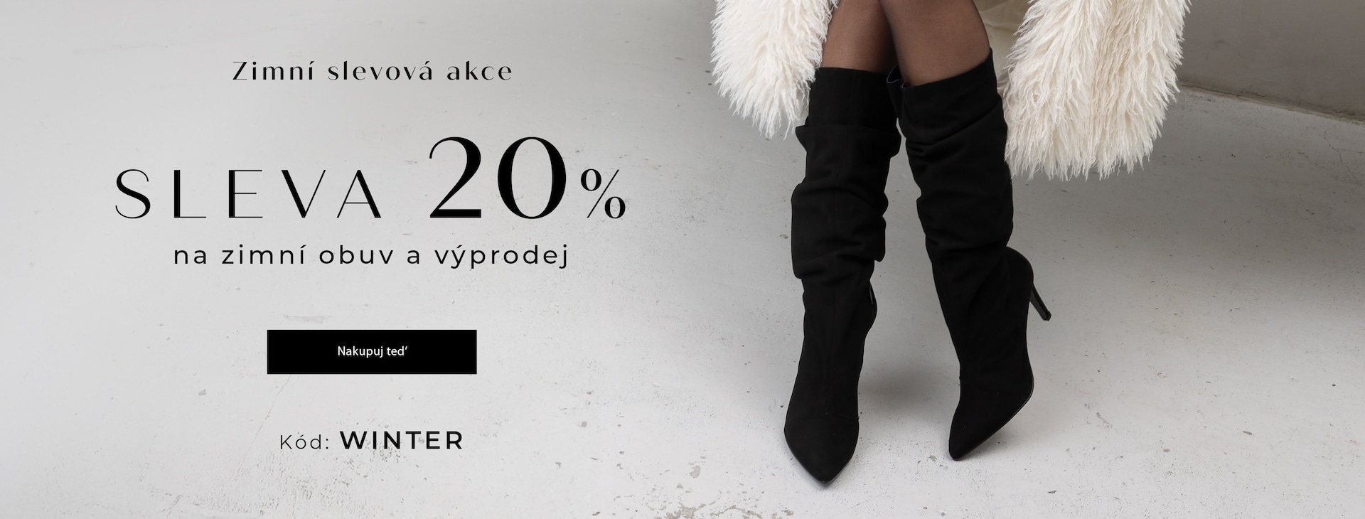 -20% na zimní obuv a výprodej s kódem WINTER