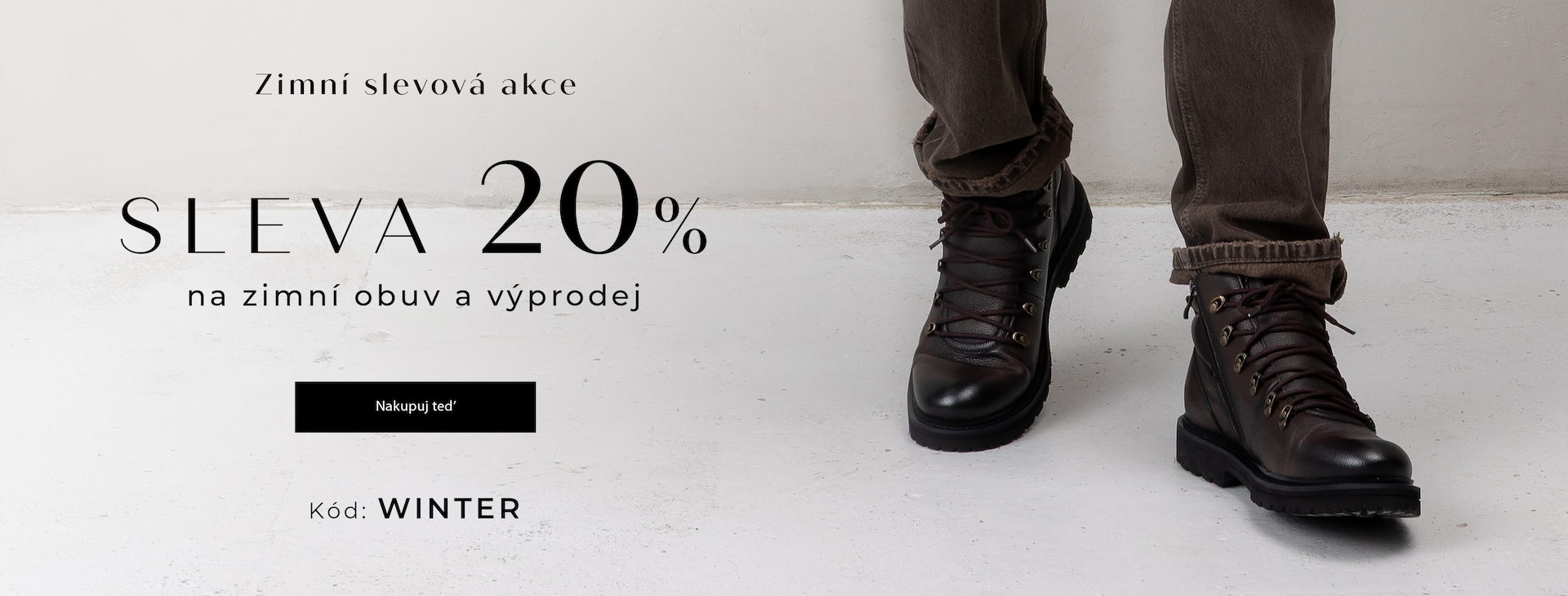 -20% na zimní obuv a výprodej s kódem WINTER