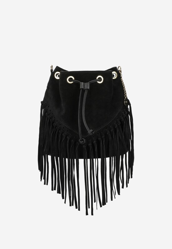 Černá taška s třásněmi ve stylu boho 80307-61 Pohled 1