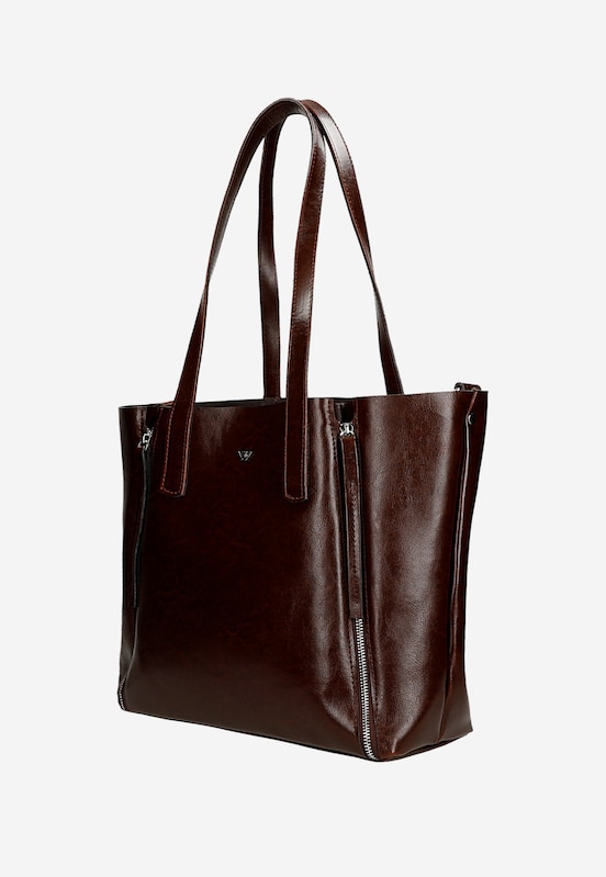 Dámská vínová kožená shopper taška 80425-55 Pohled 3