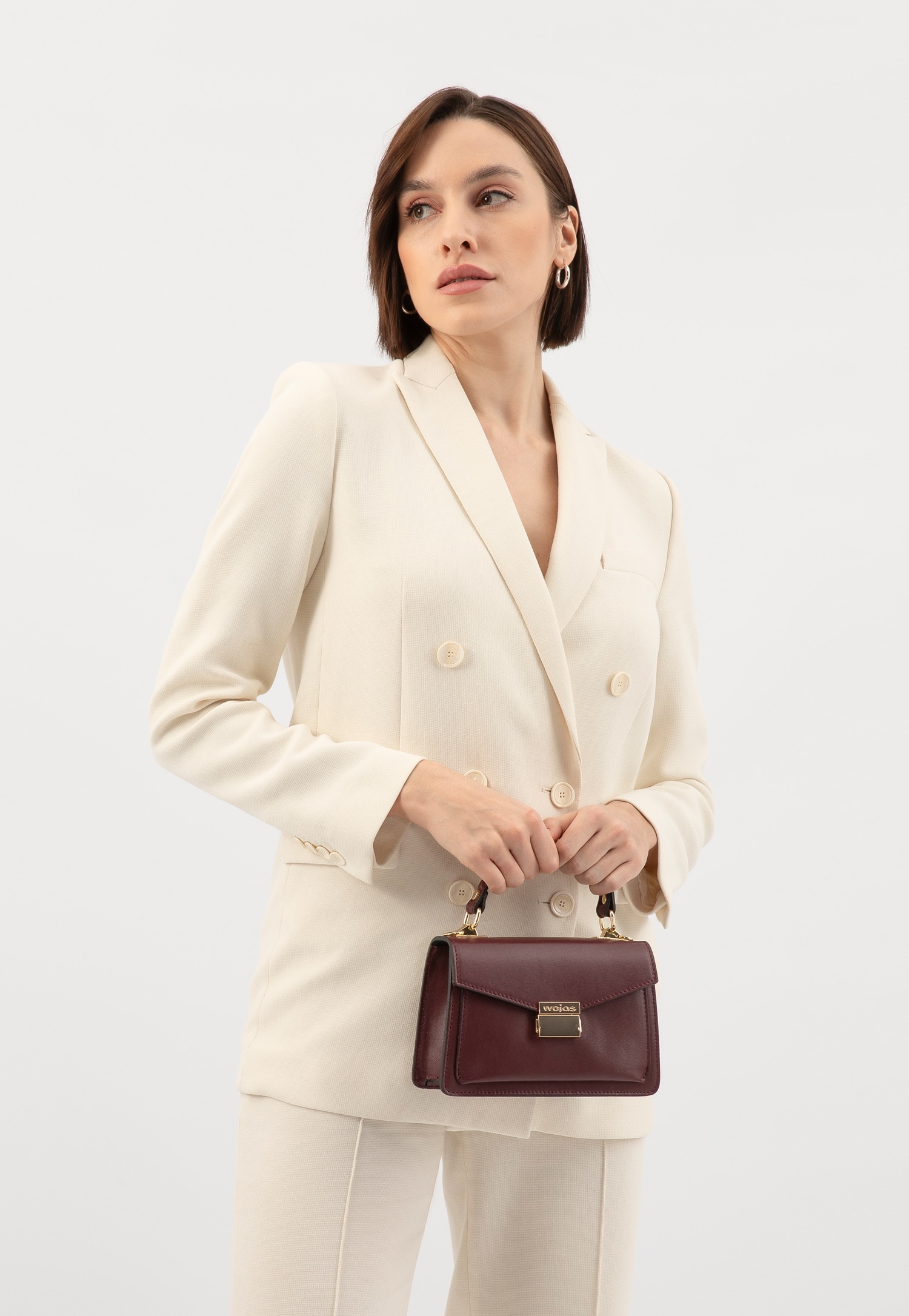 bordov&aacute; společensk&aacute; kabelka modelka světl&yacute; komplet