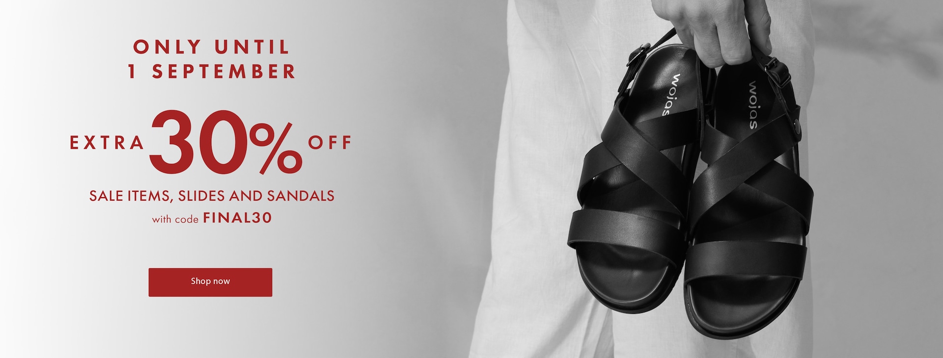 30% off sale and sliders and sandals with code FINAL30