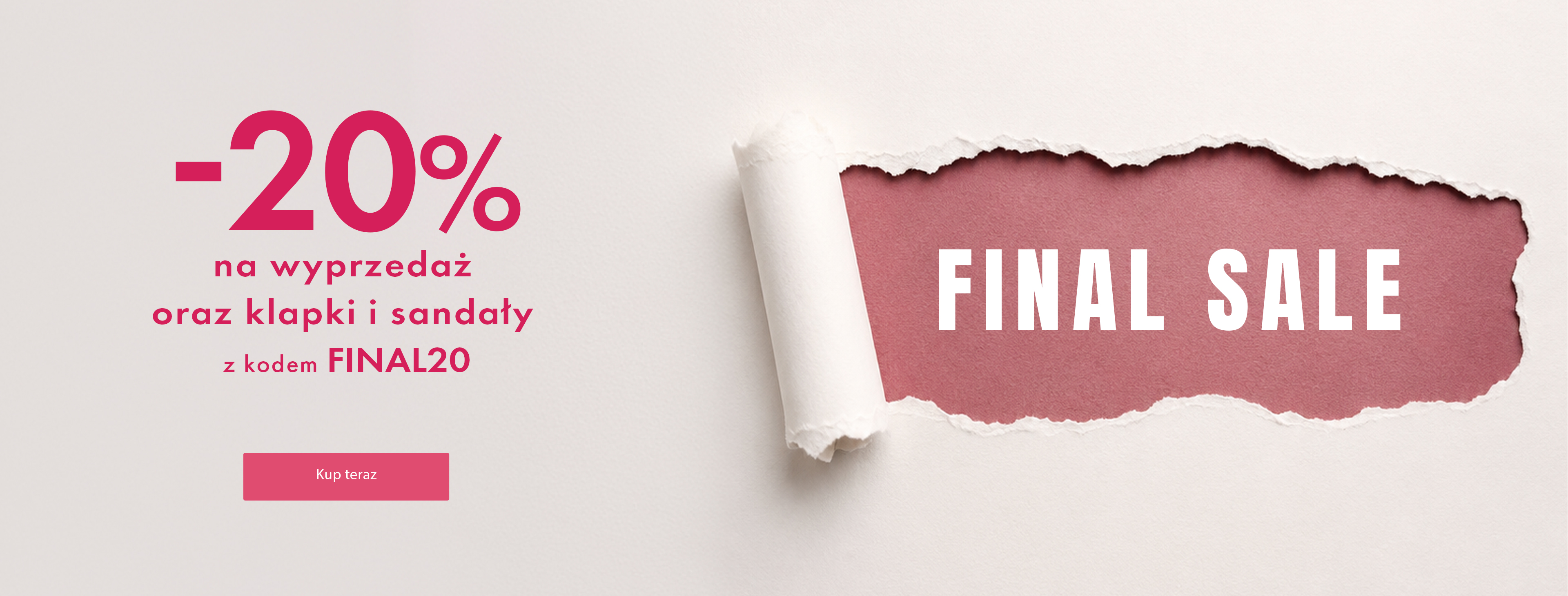 -20% na wyprzedaż, klapki i sandały z kodem FINAL20