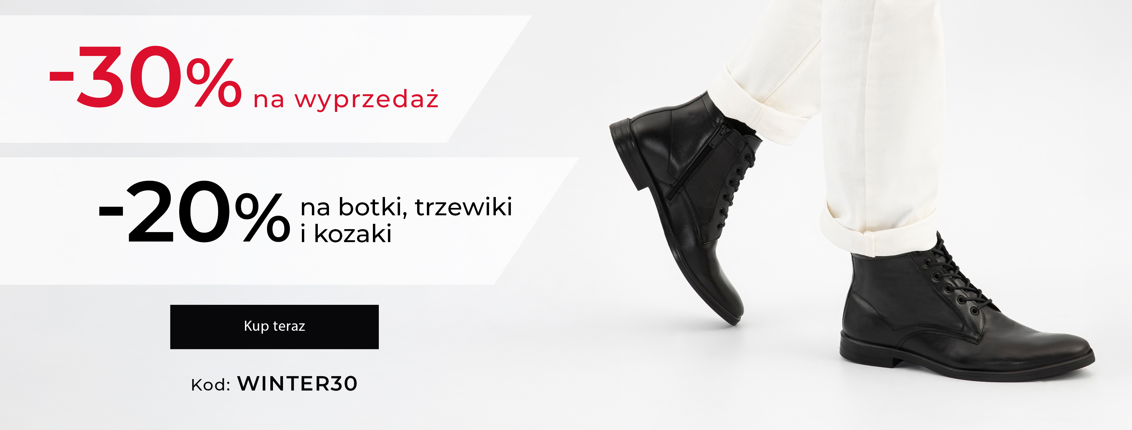 -20% na obuwie zimowe i -30% wyprzedaż z kodem WINTER30