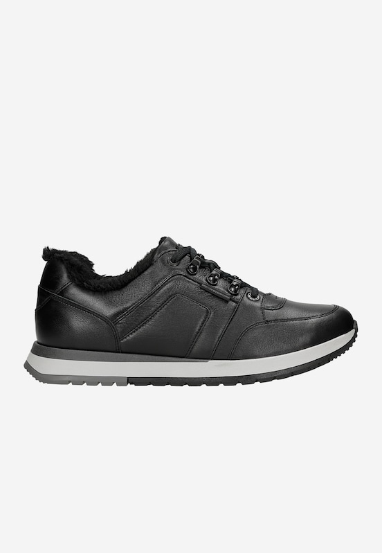 Ocieplane sneakersy męskie ze skóry licowej