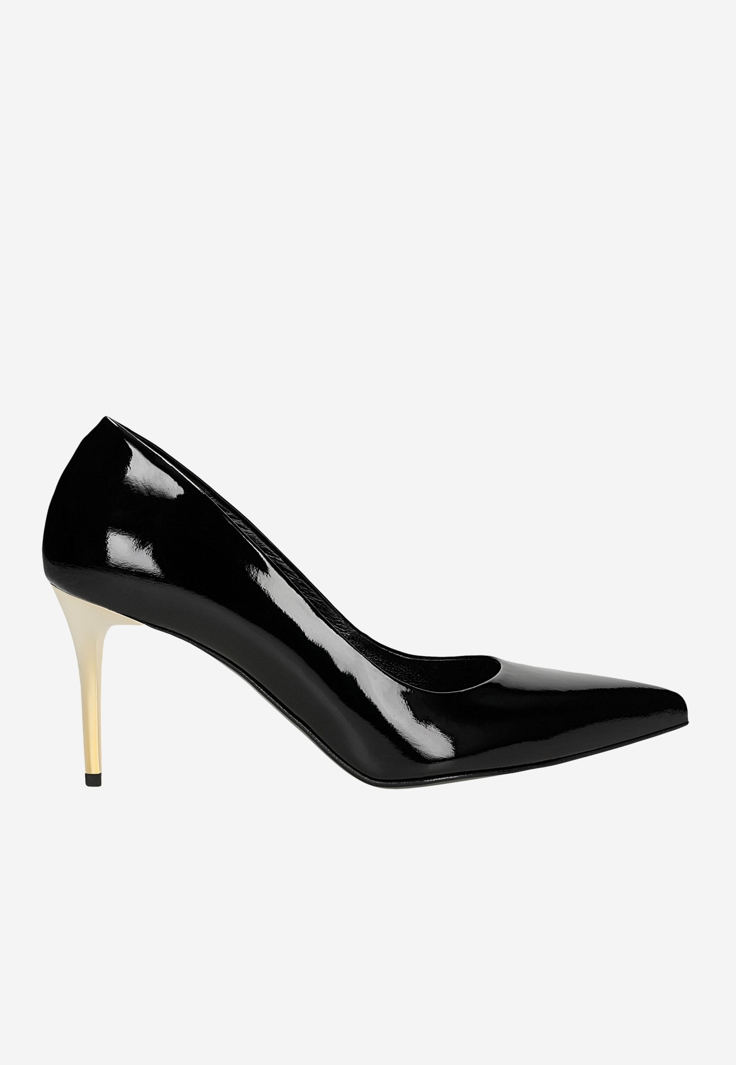 Czarne lakierowane szpilki damskie