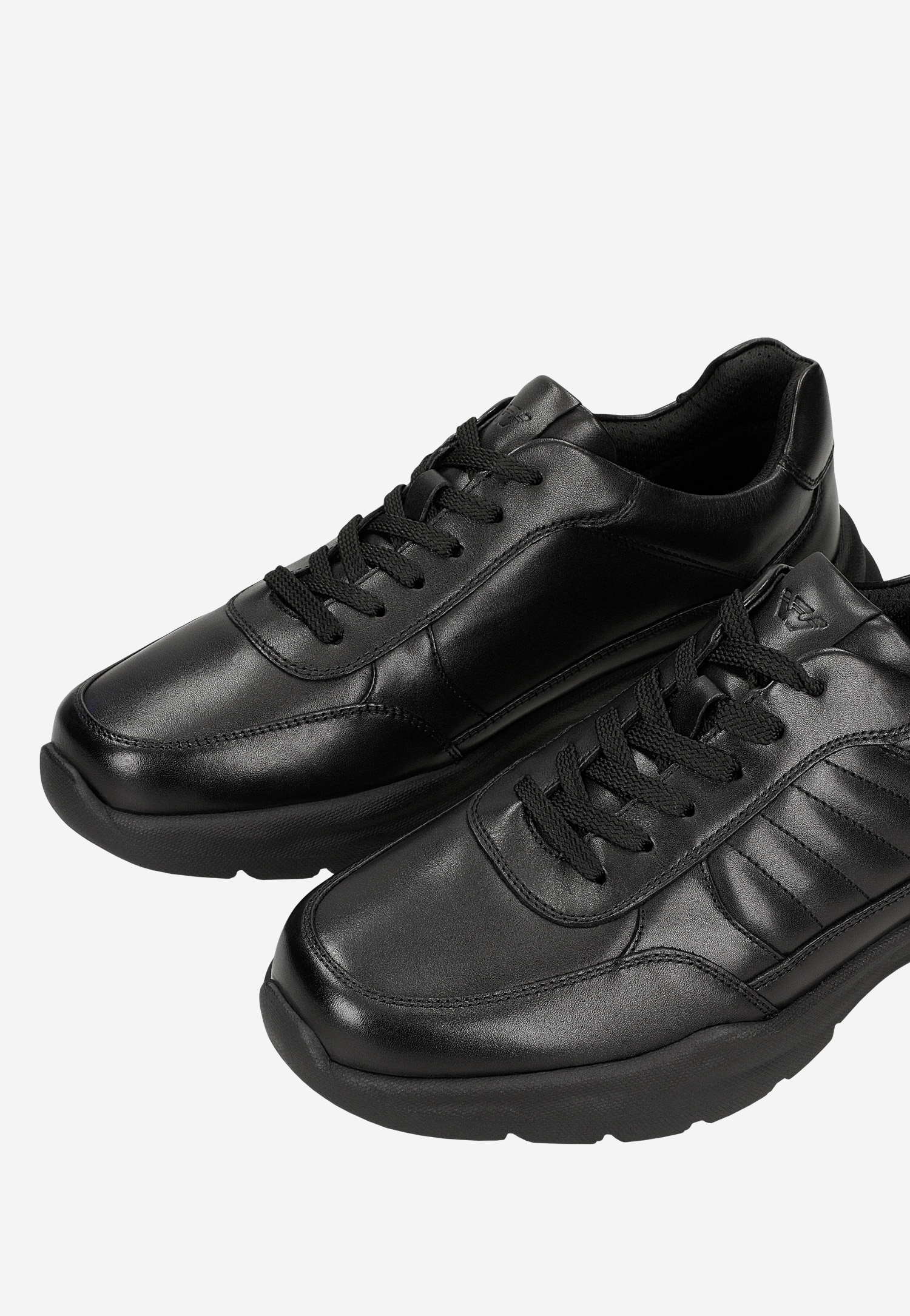 Czarne skórzane sneakersy męskie