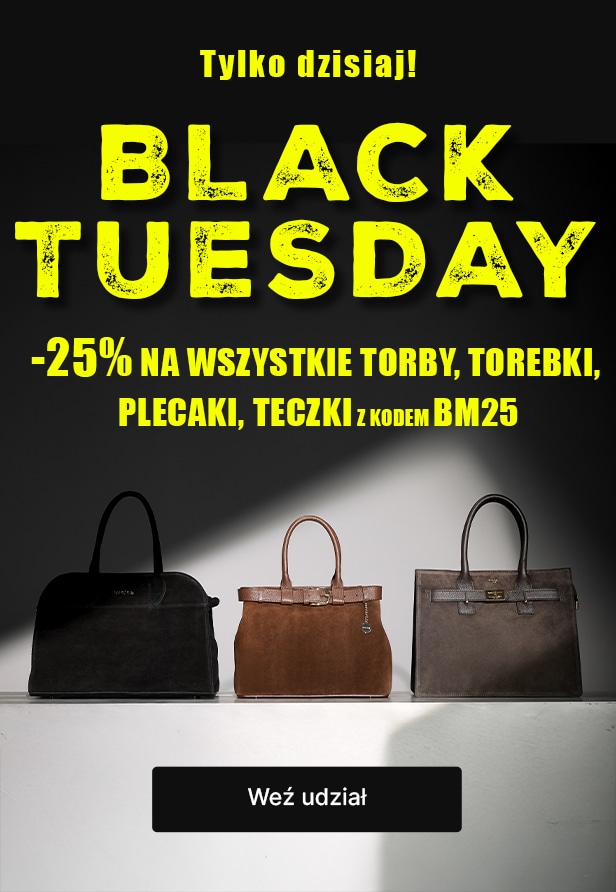Black Tuesday! -25% na torby, torebki, plecaki i nerki