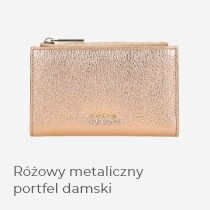 Różowy metaliczny portfel damski