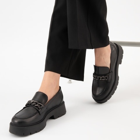 Czarne mokasyny damskie