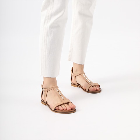 Beżowe sandały damskie