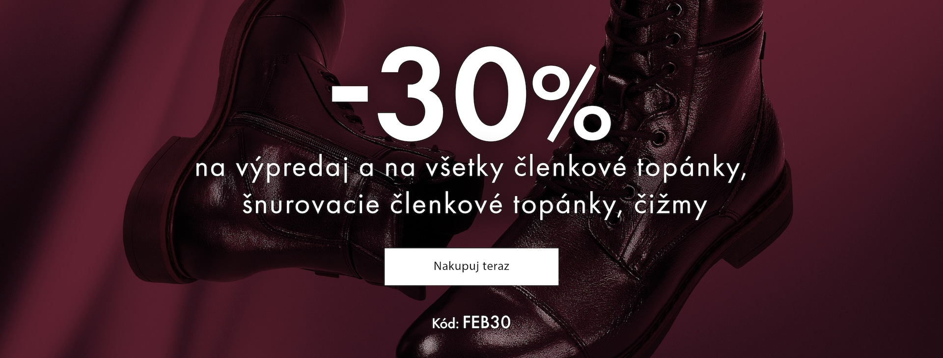 -30% na zimnú obuv a výpredaj s kódom FEB30