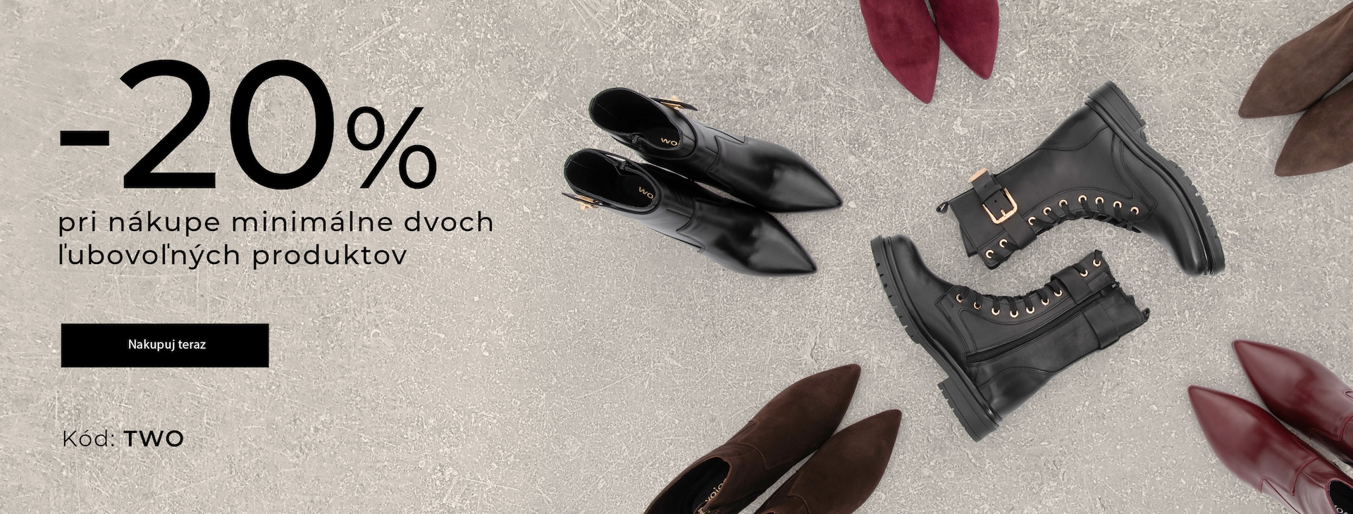 -20% pri nákupe minimálne dvoch ľubovoľných produktov s kódom TWO