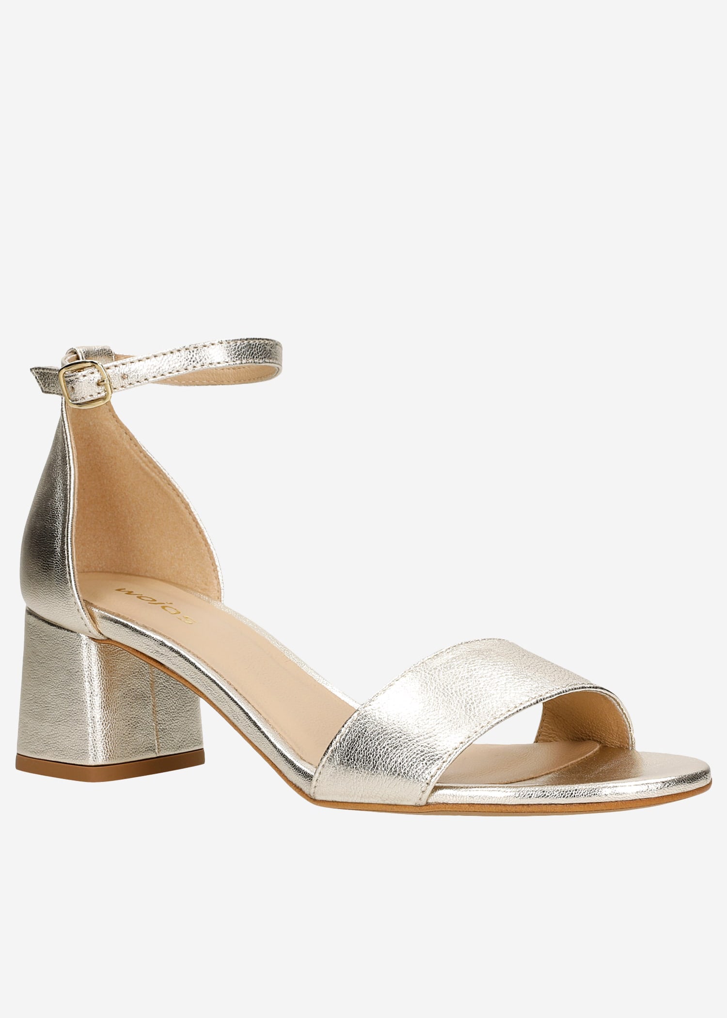 zlaté sandále na vysokom podpätku