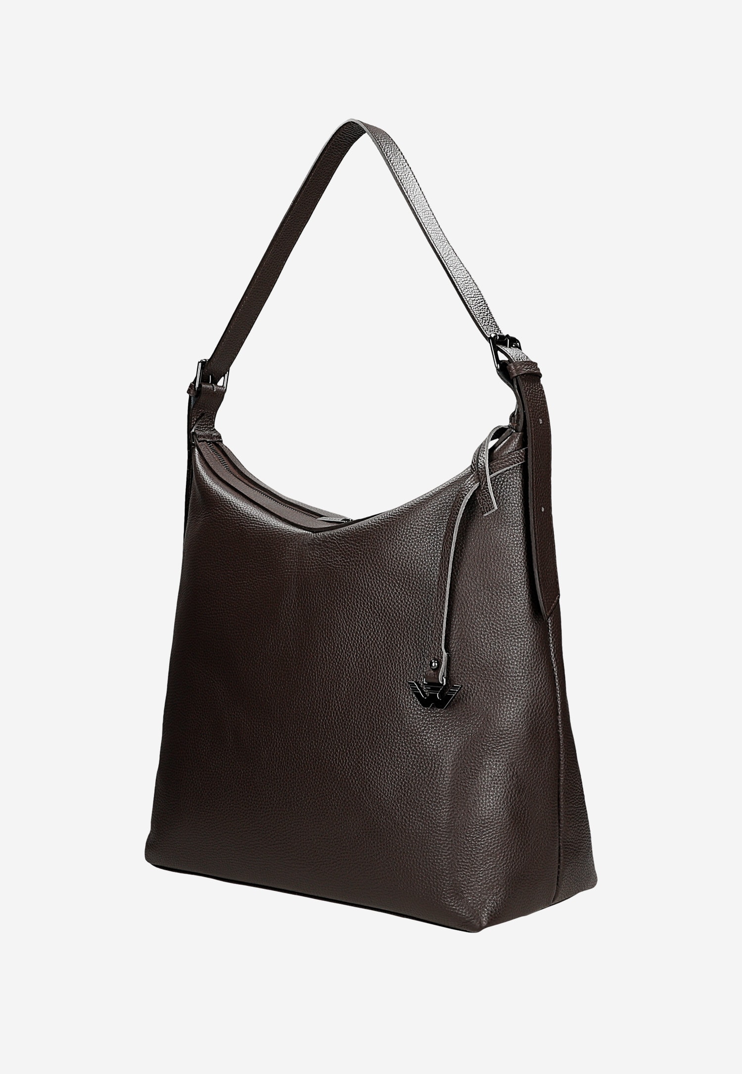 Dámska kožená kabelka čokoládovej farby