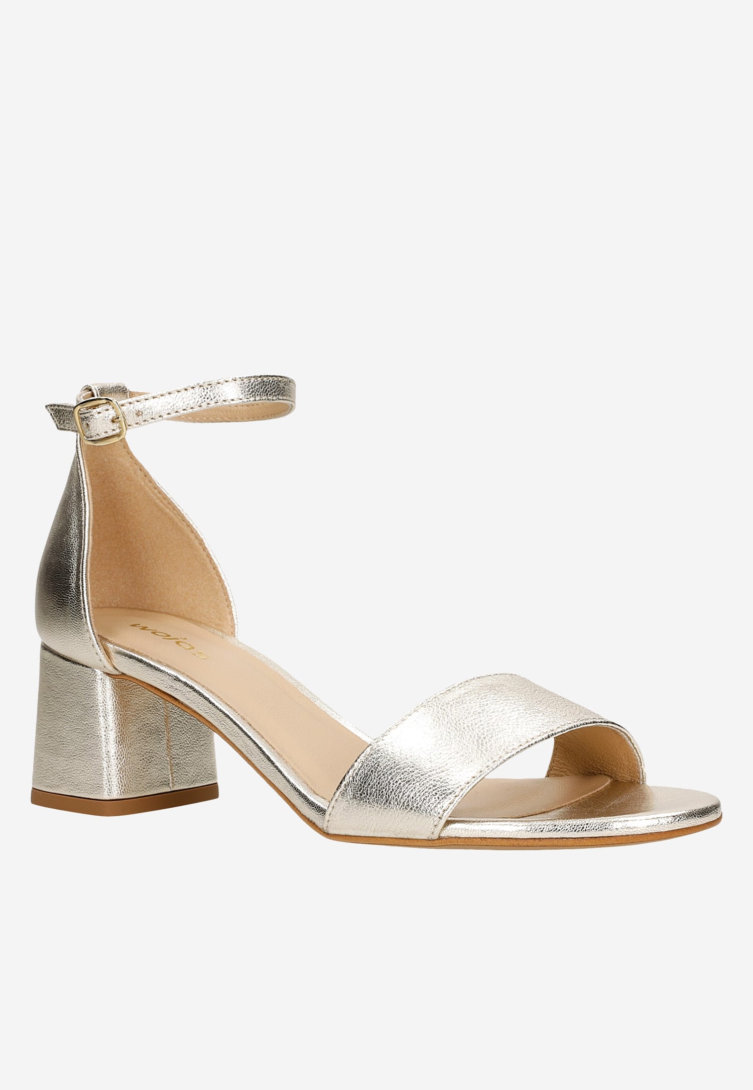 zlaté sandále na vysokom podpätku