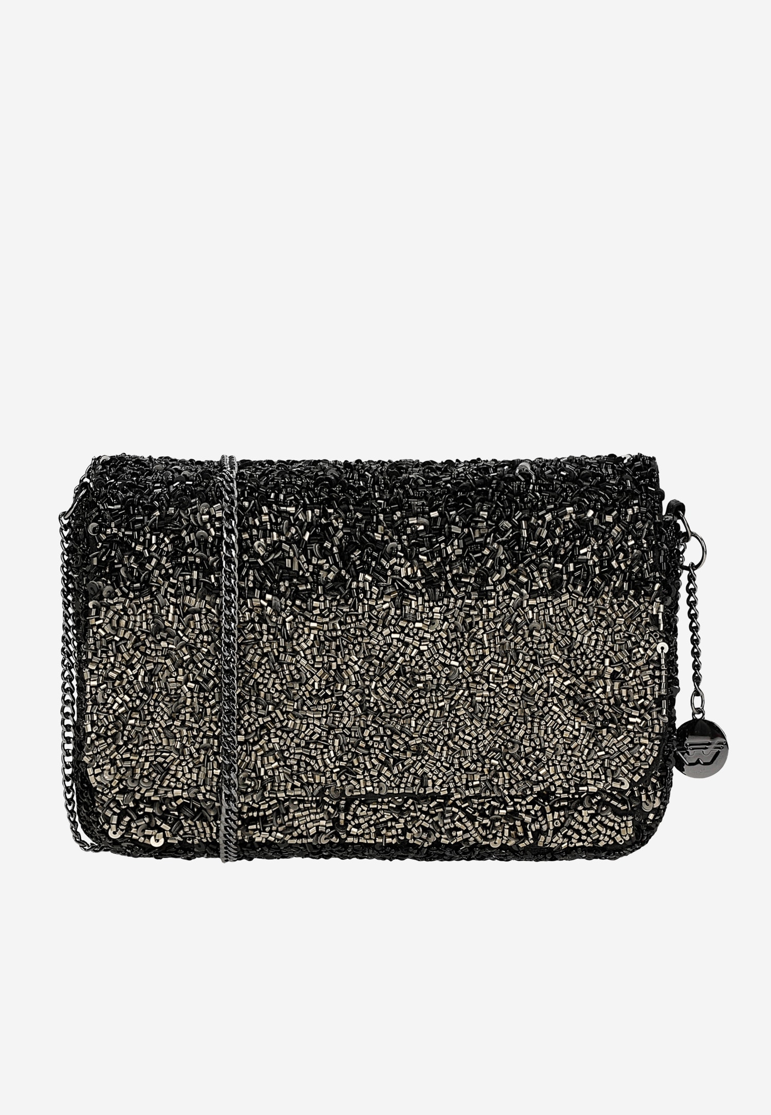 čierna kabelka s korálkami