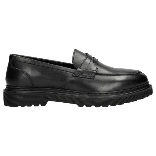 Mocasini  din piele granulată culoare neagră bărbați