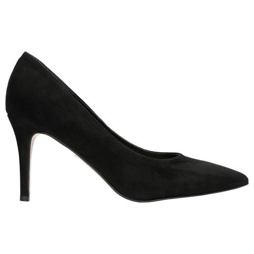 Pantofi stiletto clasici negri din velur damă