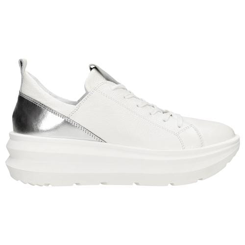 Sneakers albi cu inserții argintii damă
