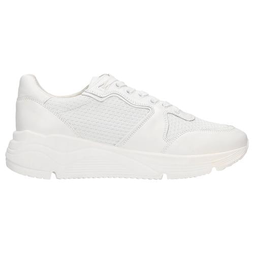 Sneakers albi din materiale combinate bărbați