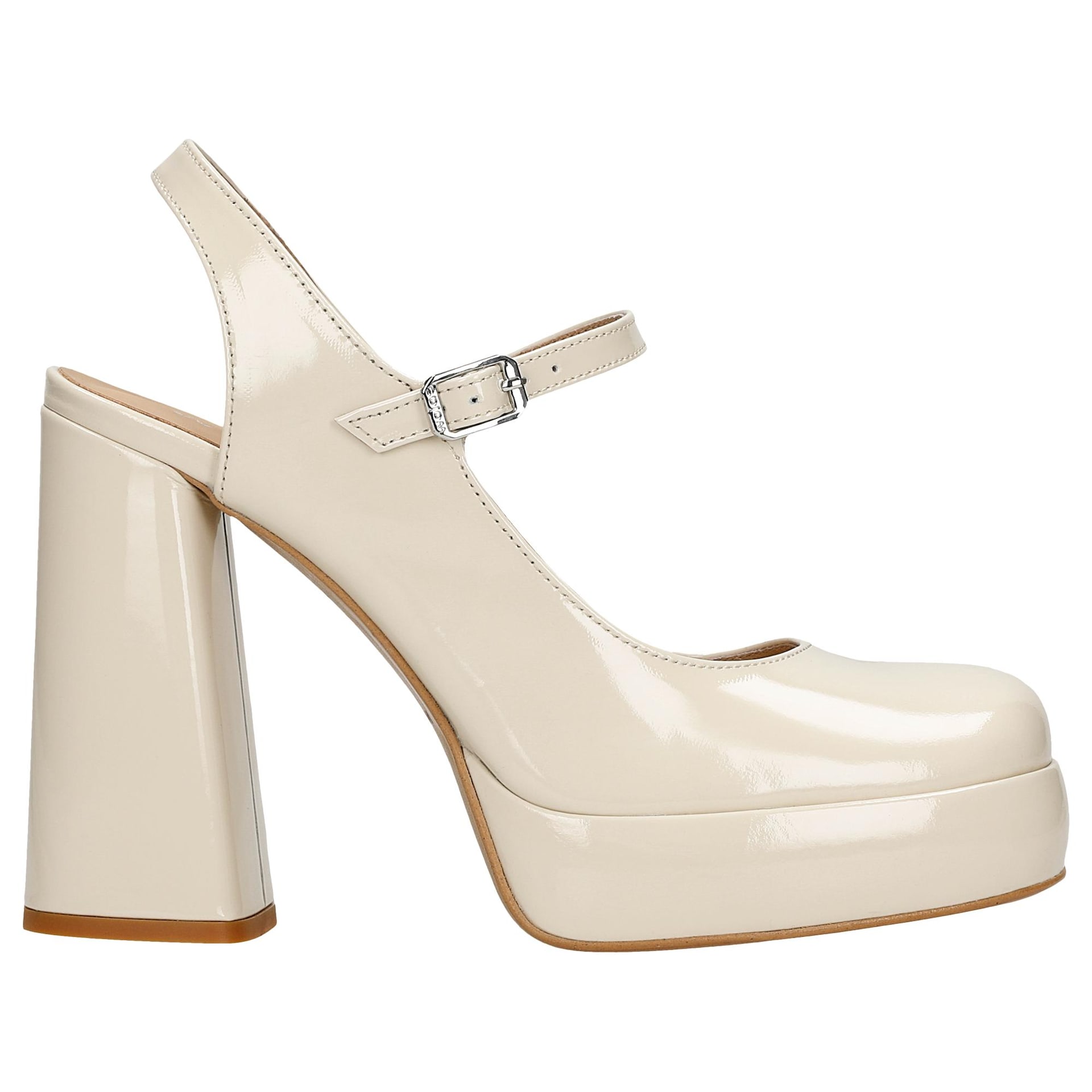 Pantofi  stiletto bej înalți cu toc înalt damă