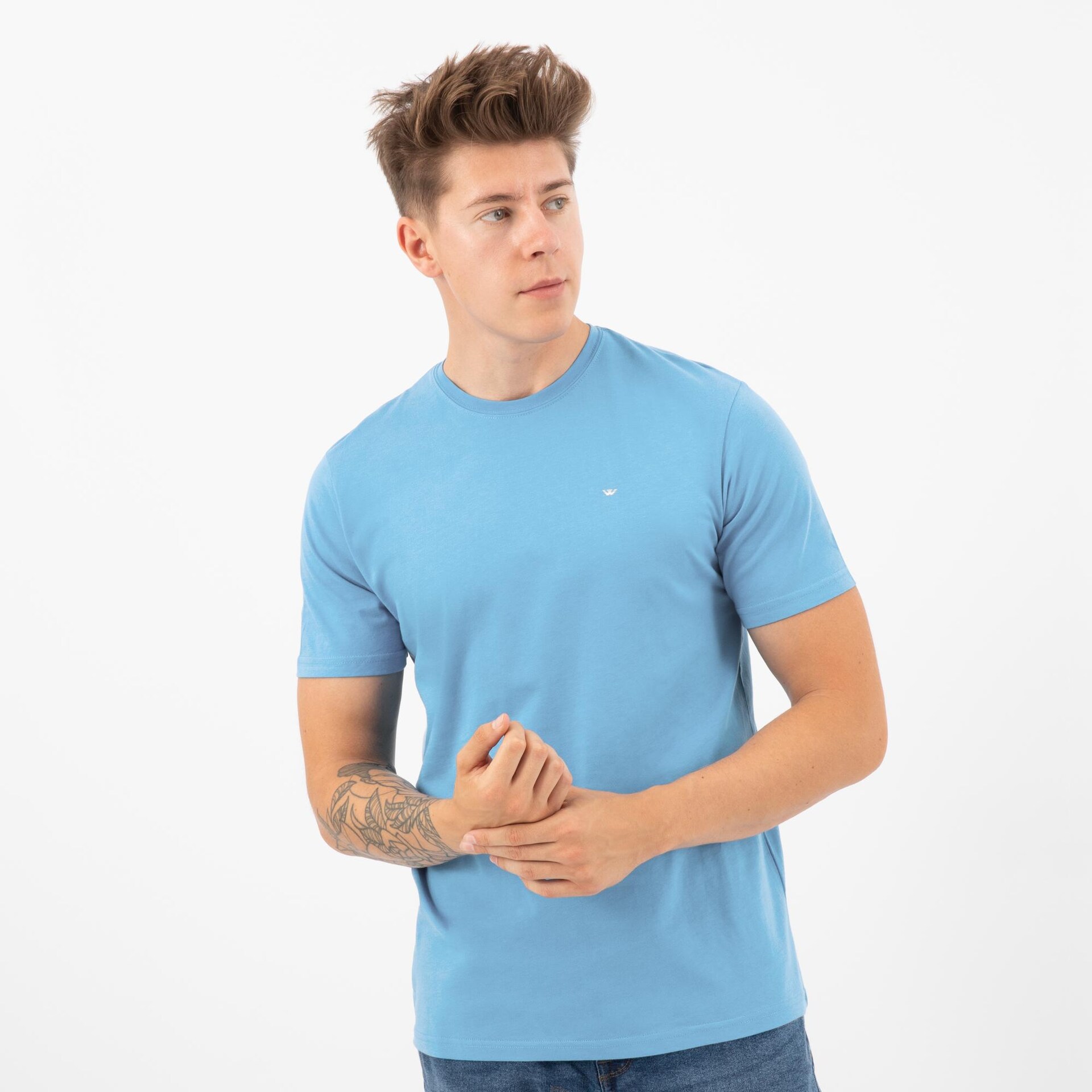 Jasnoniebieski Męski T-Shirt Idealny Na Co Dzień