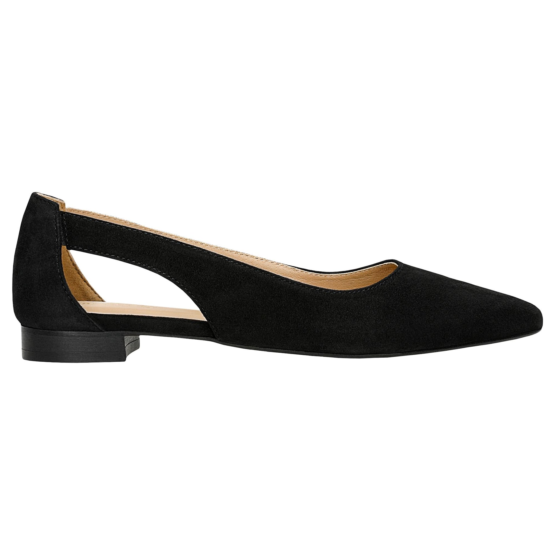 Pantofi stiletto negri cu decupaje și vârf ascuțit damă