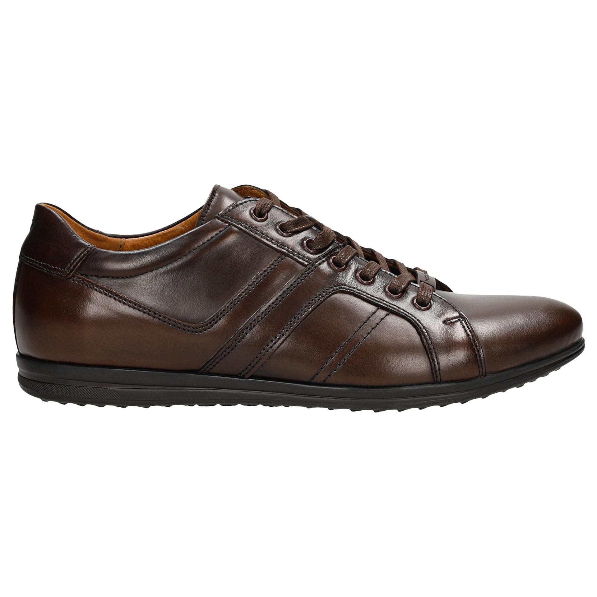 Sneakers din piele granulată maro bărbați