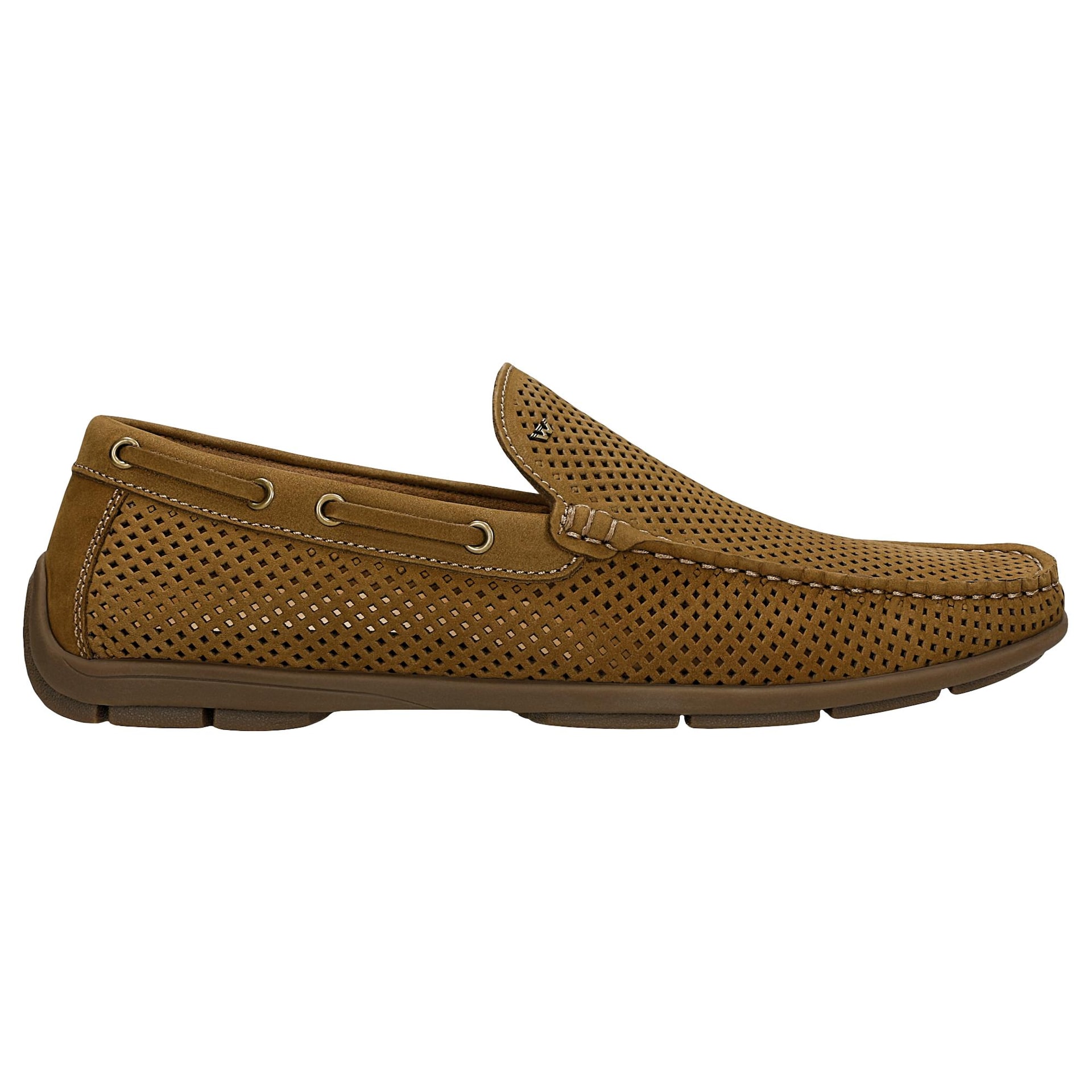 Mocasini bej cu piele perforată bărbați