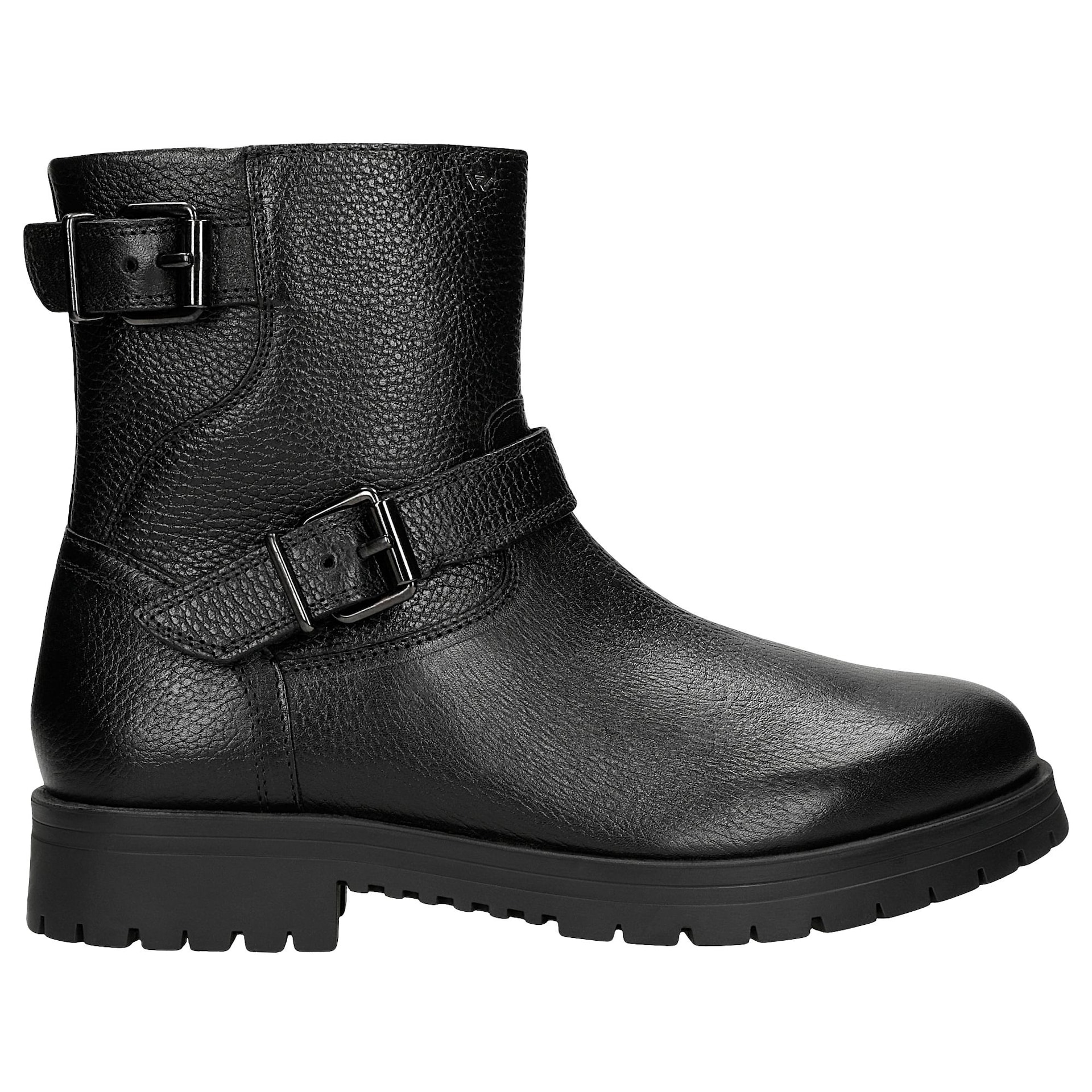 Botine biker negre cu imblănire