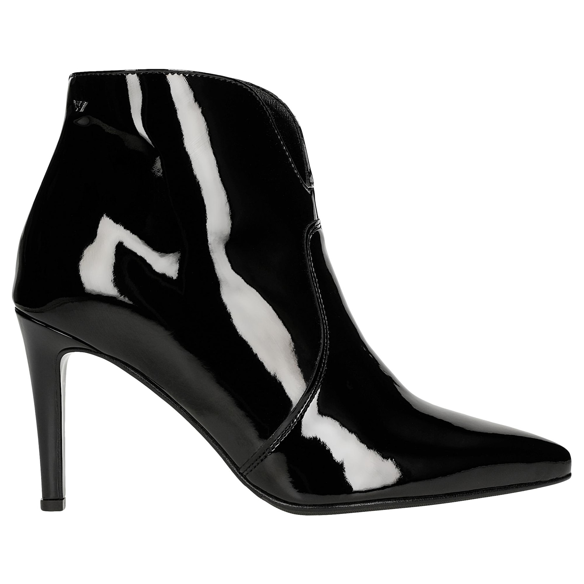 Botine elegante lăcuite cu toc cui  damă