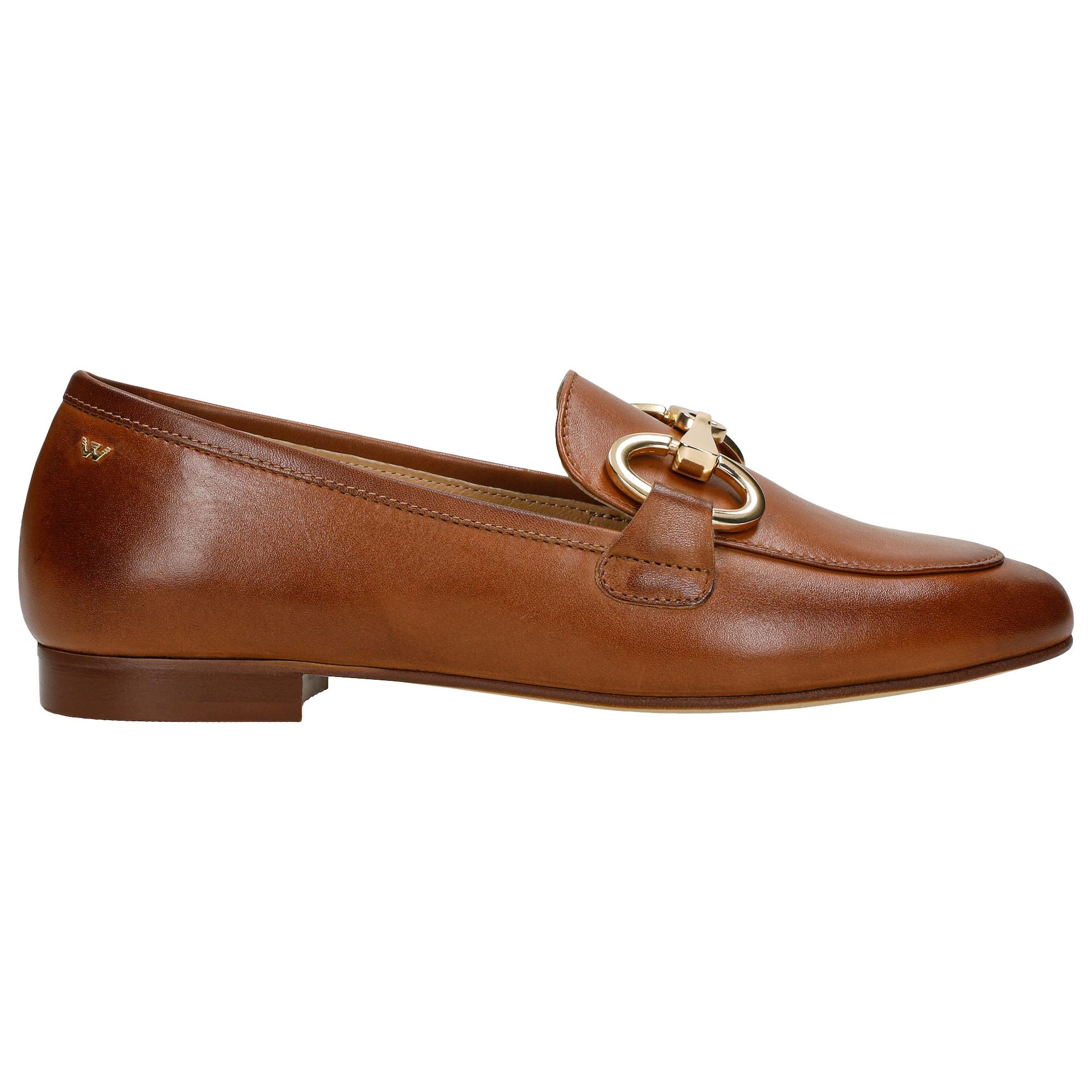 Mocasini  maro cu decor mare auriu