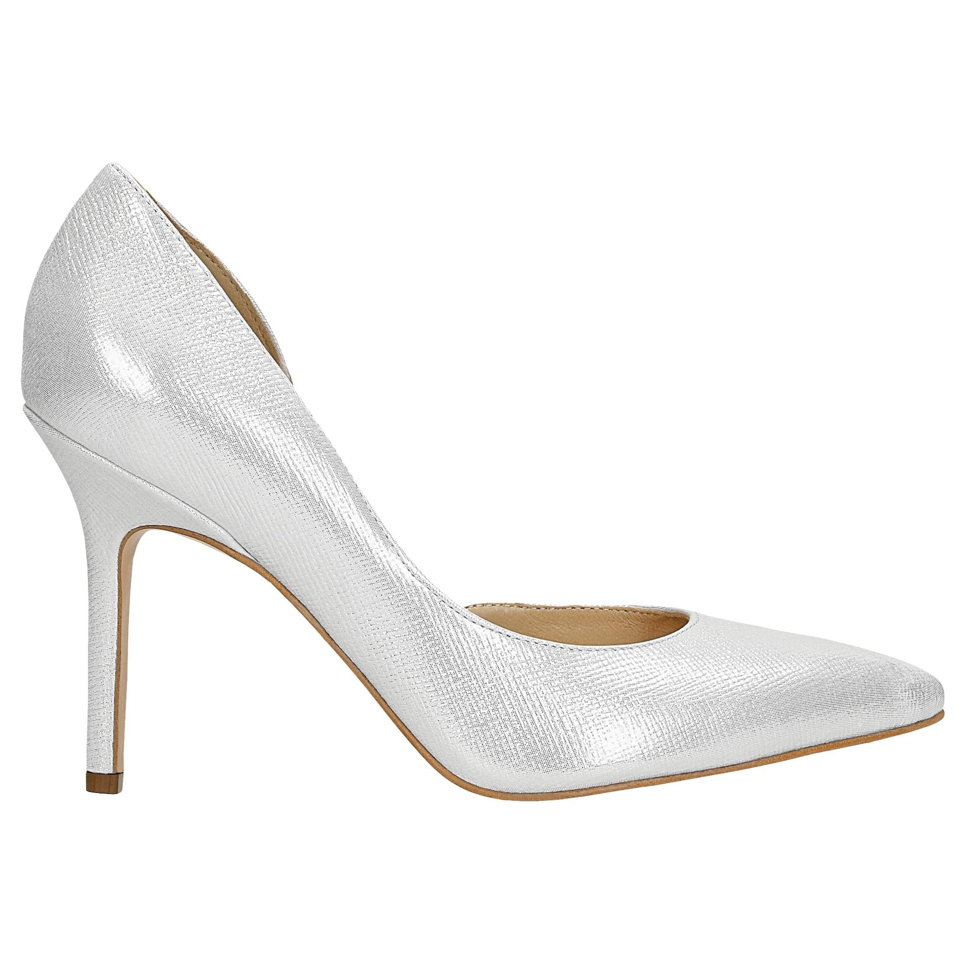 Pantofi stiletto eleganți  argintii cu toc cui damă