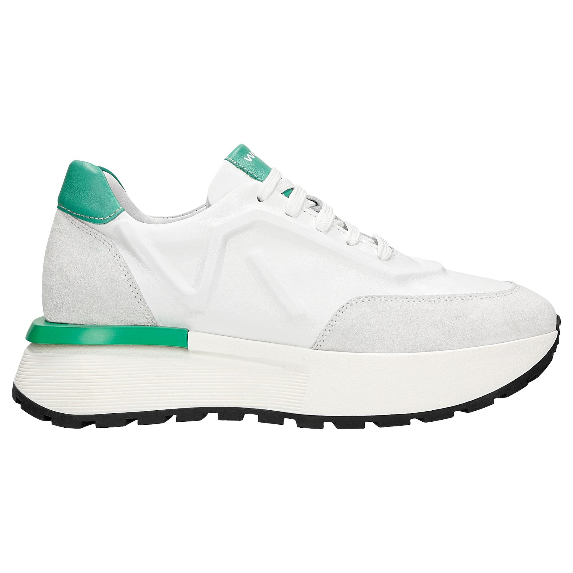 Sneakers albi cu elemente verzi damă