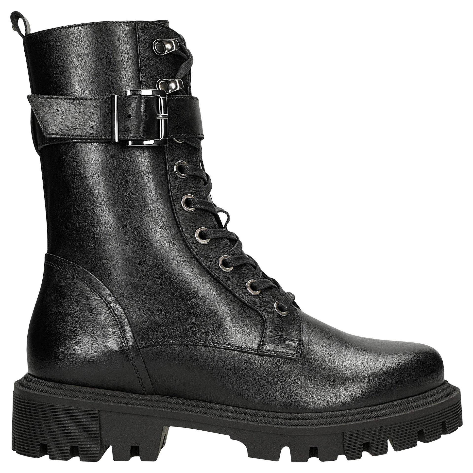 Ghete negre din piele stil motociclist