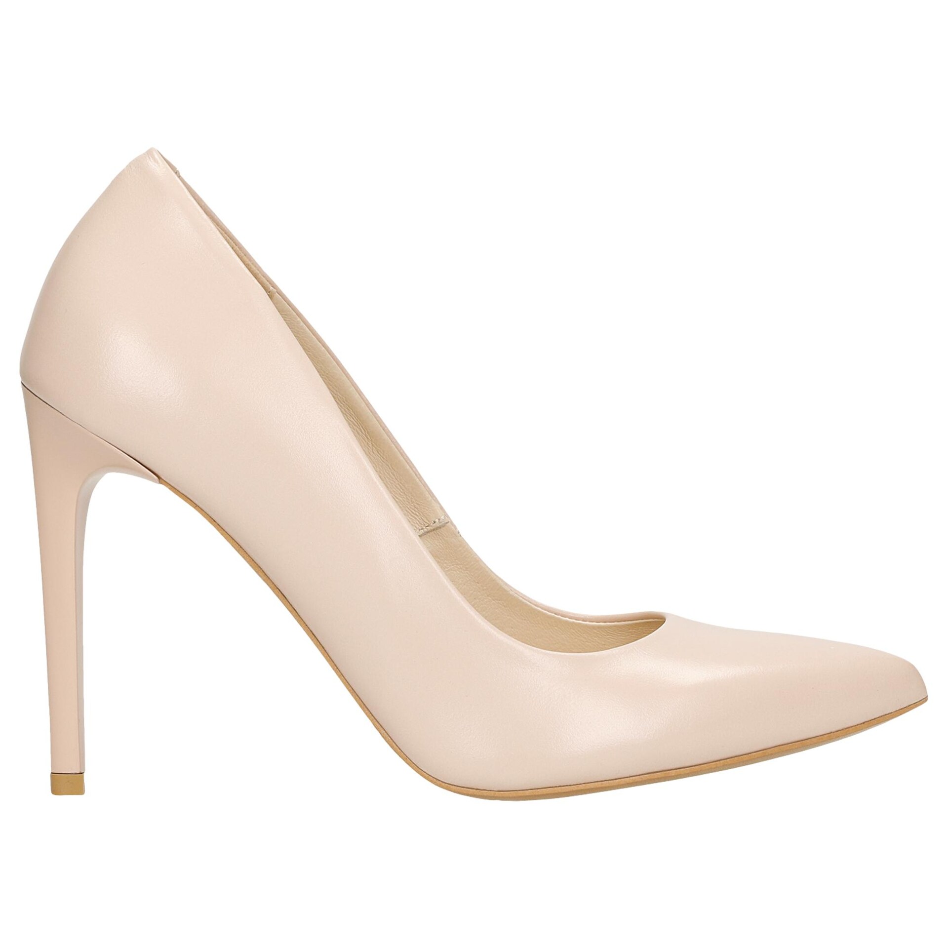 Pantofi stiletto bej eleganți cu toc cui damă