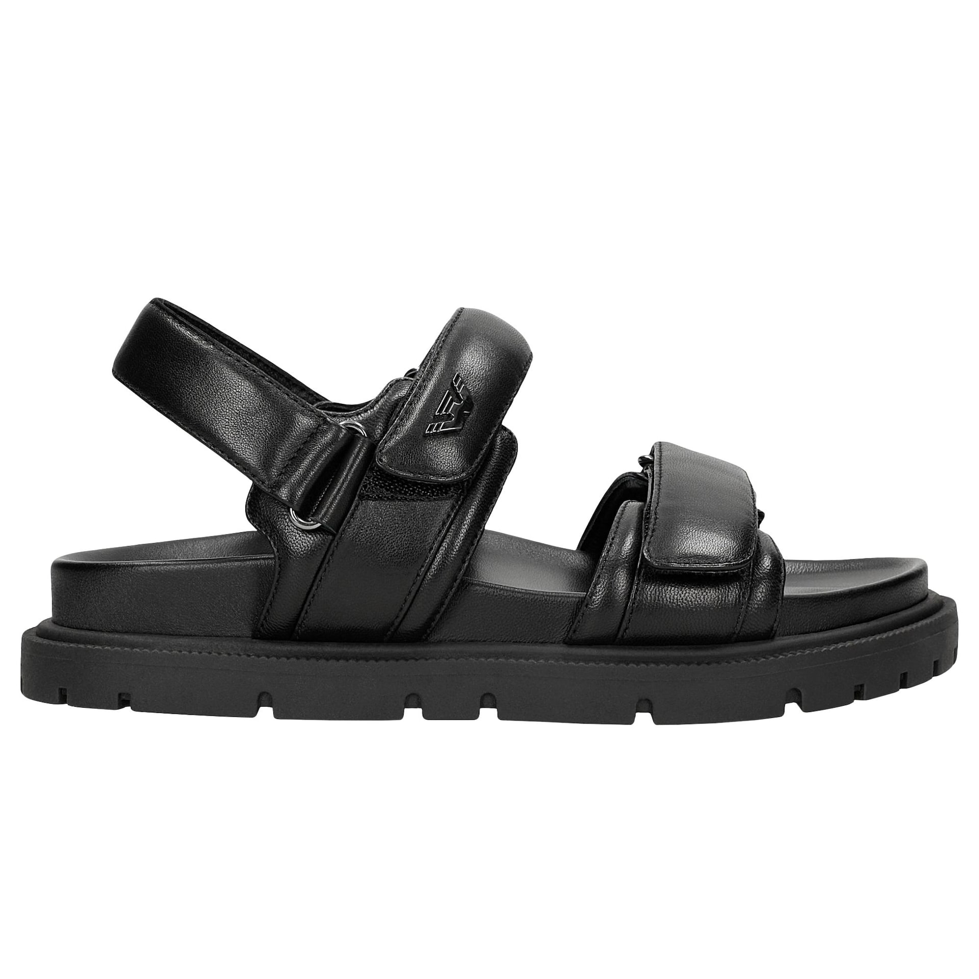 Sandale masive negre cu talpa joasă damă