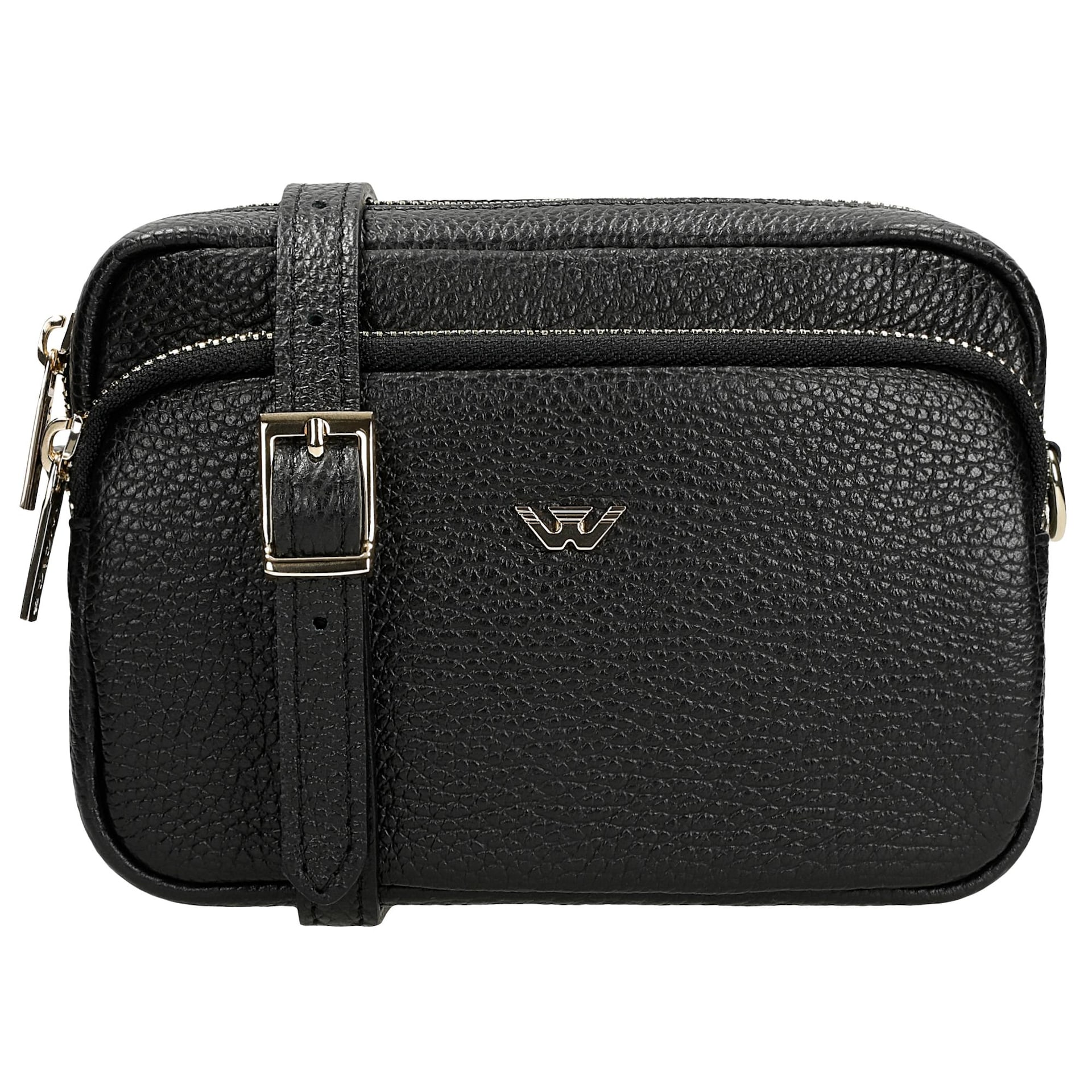 Geantă mică din piele cu elemente aurii