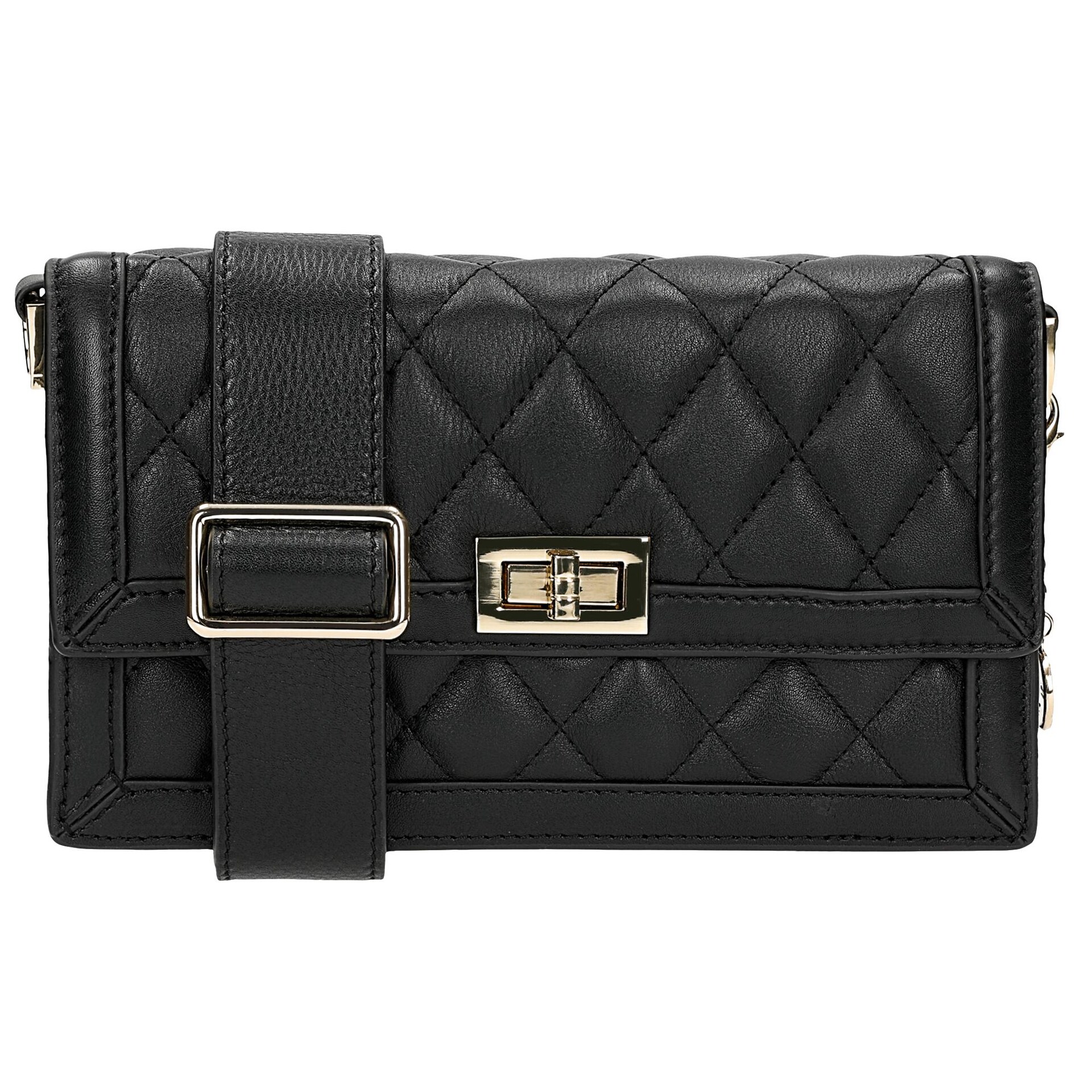 Geantă matlasată neagră din piele