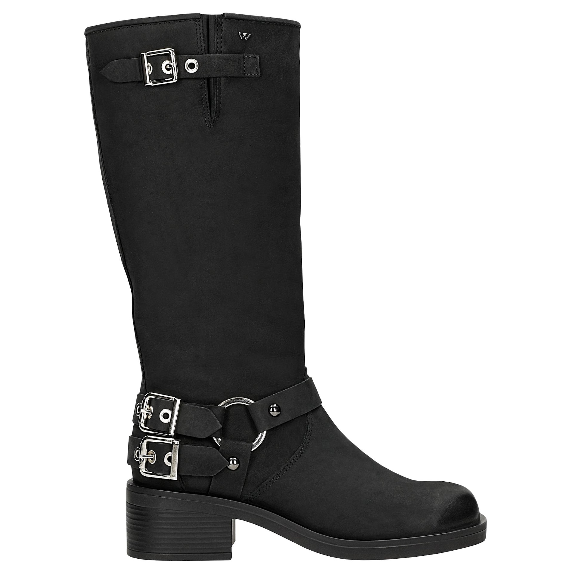 Cizme negre motociclist din piele