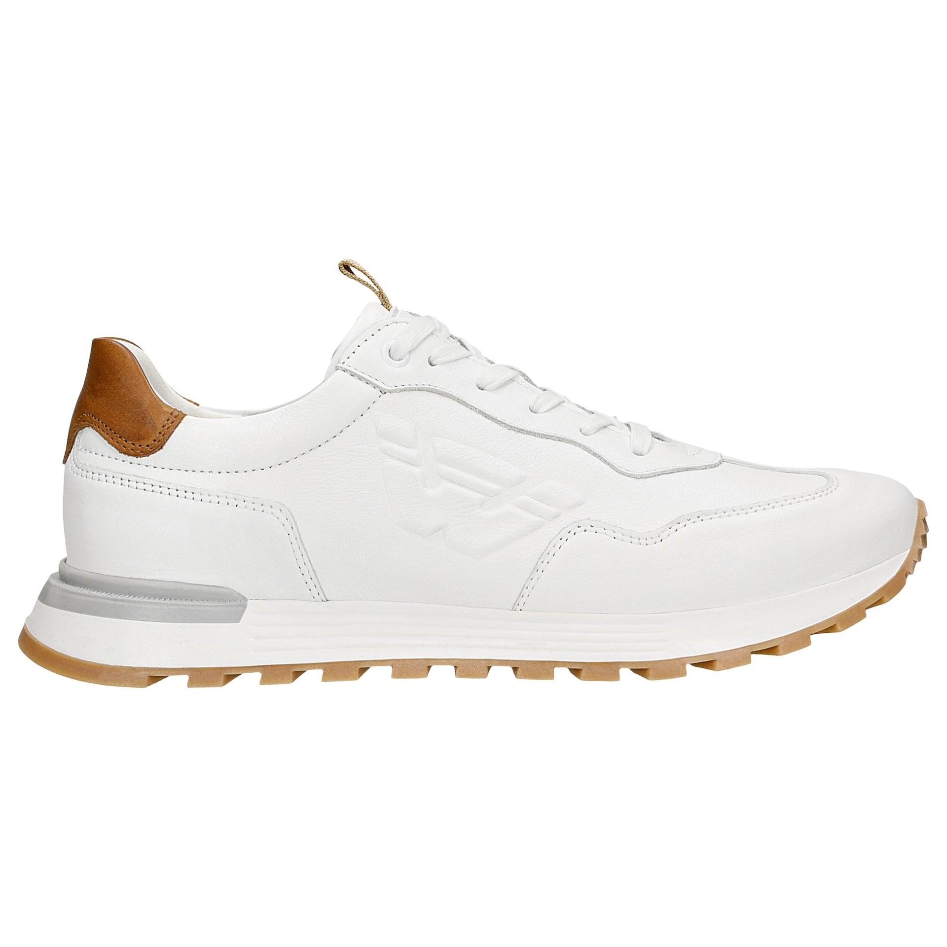 Sneakers albi cu elemente maro-deschis bărbați