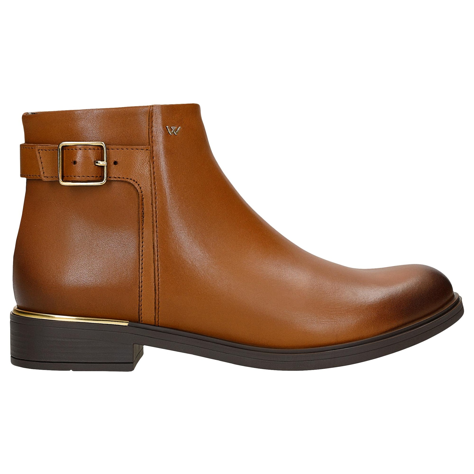 Botine maro cu elemente aurii dama