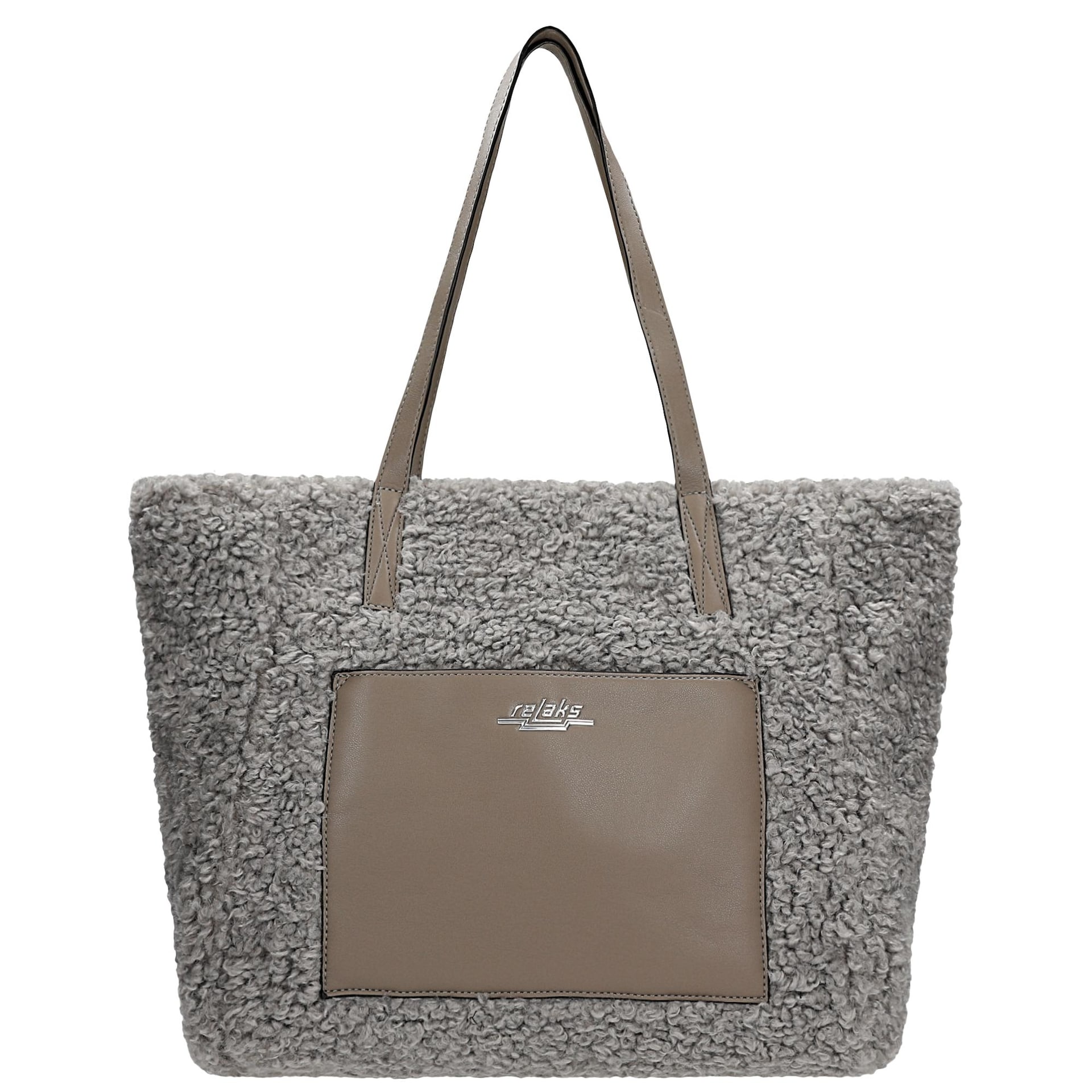 Popielata futerkowa torebka damska RELAKS R80005-60 | Sklep