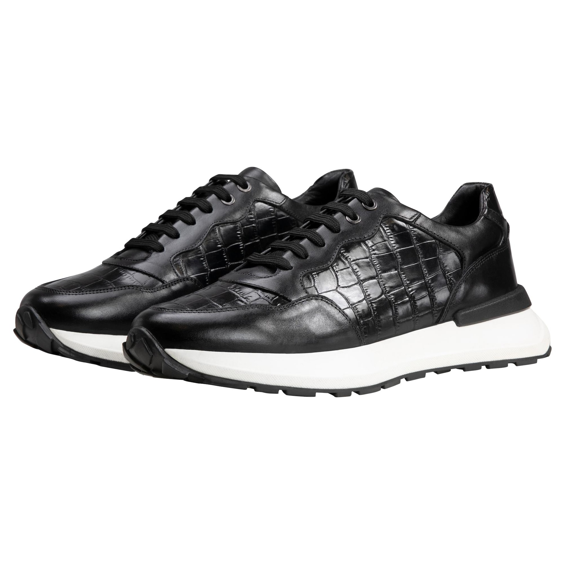 Sneakers negri PREMIUM cu imprimare în relief