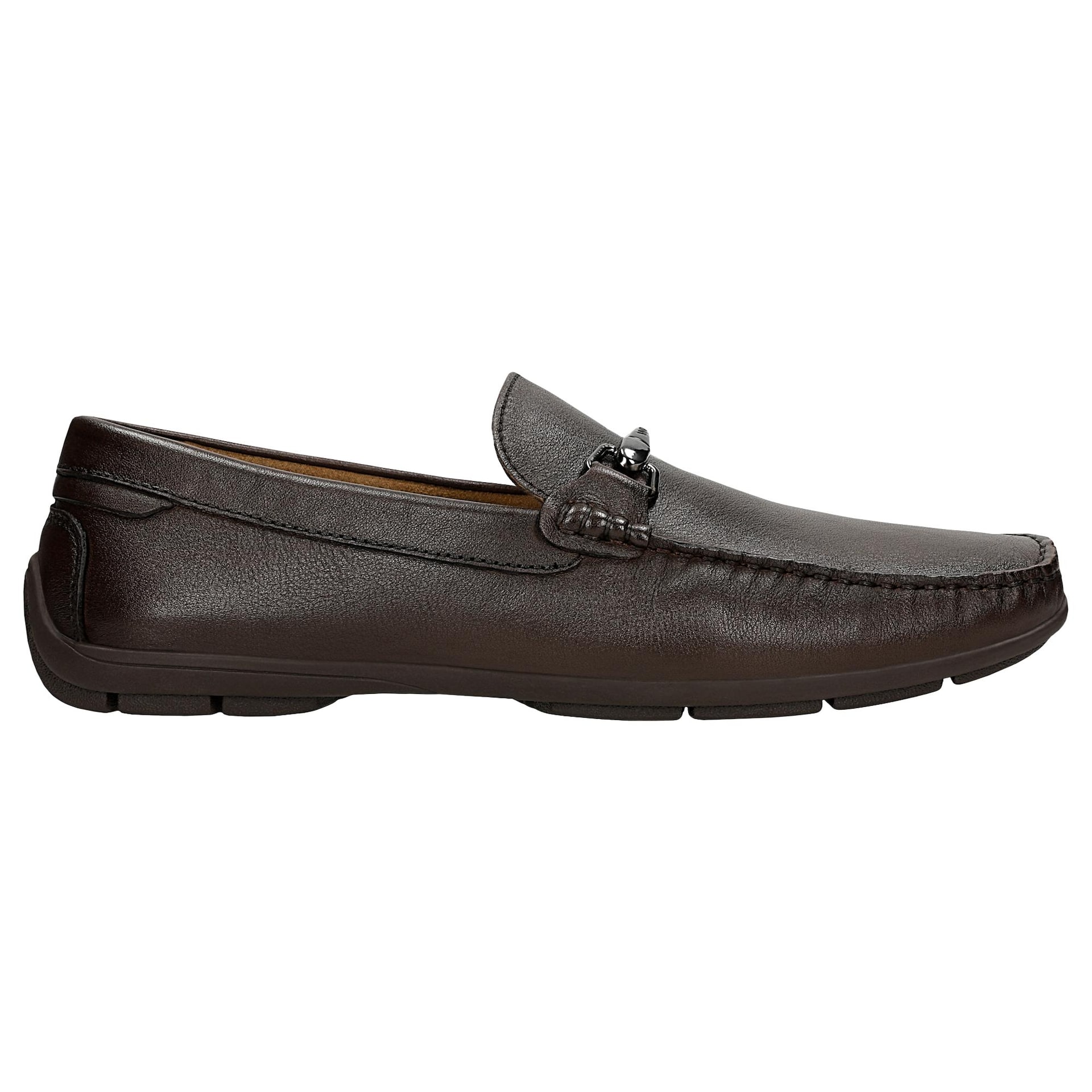 Mocasini  maro-inchis din piele granulată bărbați