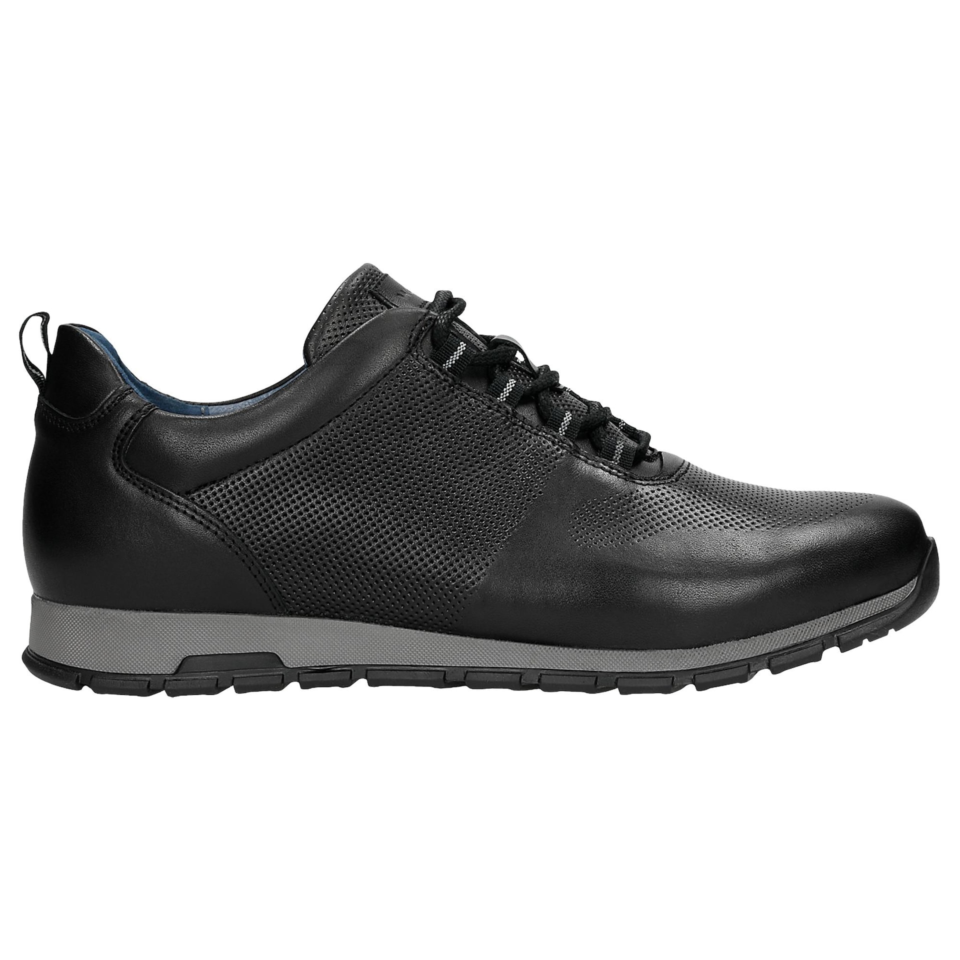 Sneakers negri pentru toate anotimpurile din piele granulată bărbați