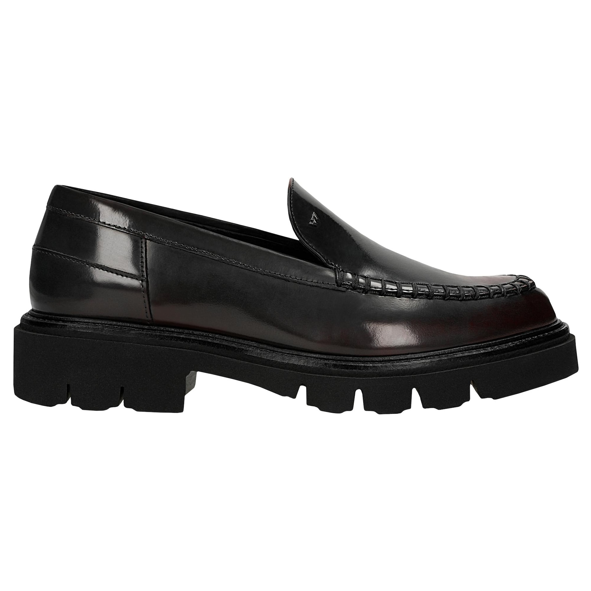 Pantofi slip-on negru-bordo dame