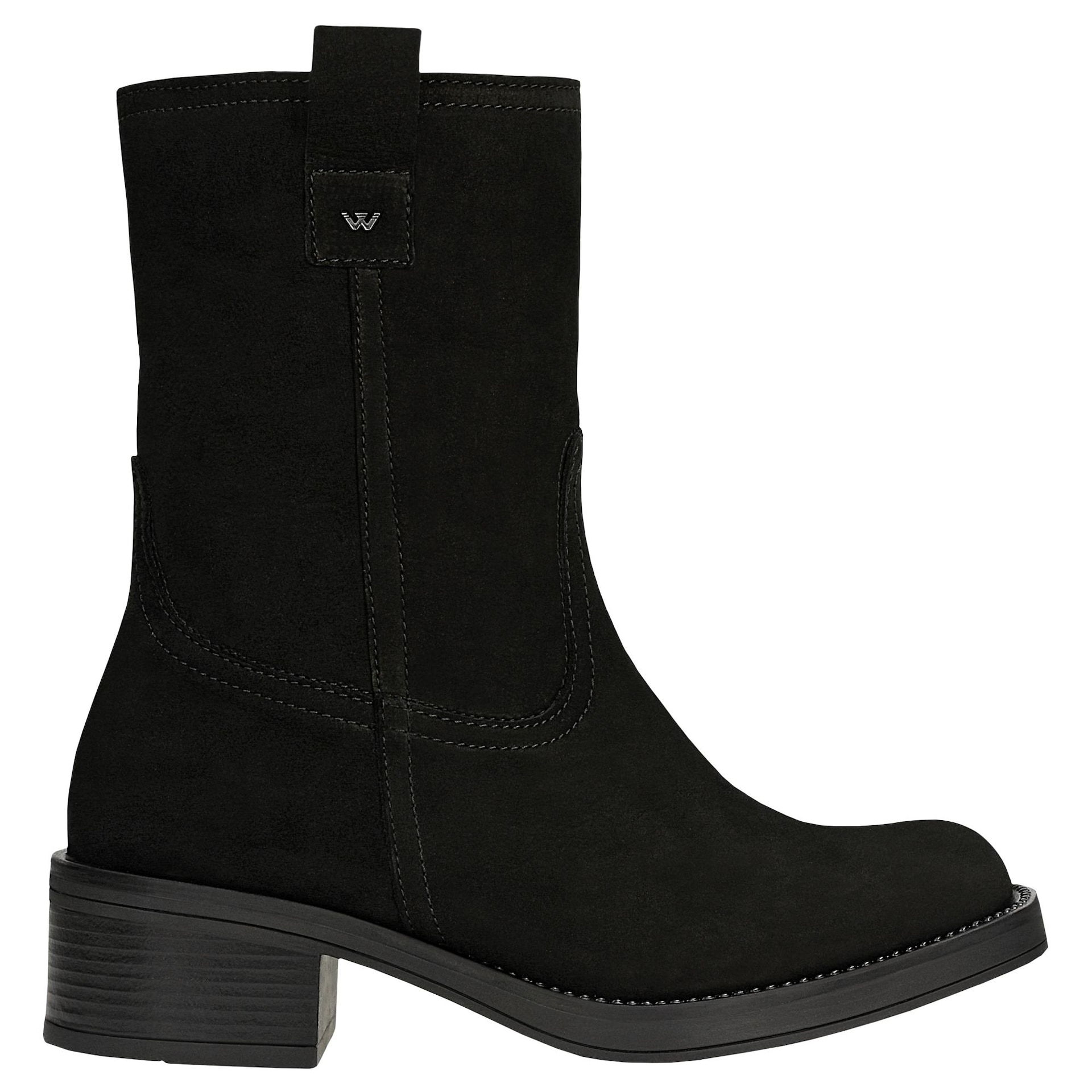 Botine slip-on negre din nubuc damă