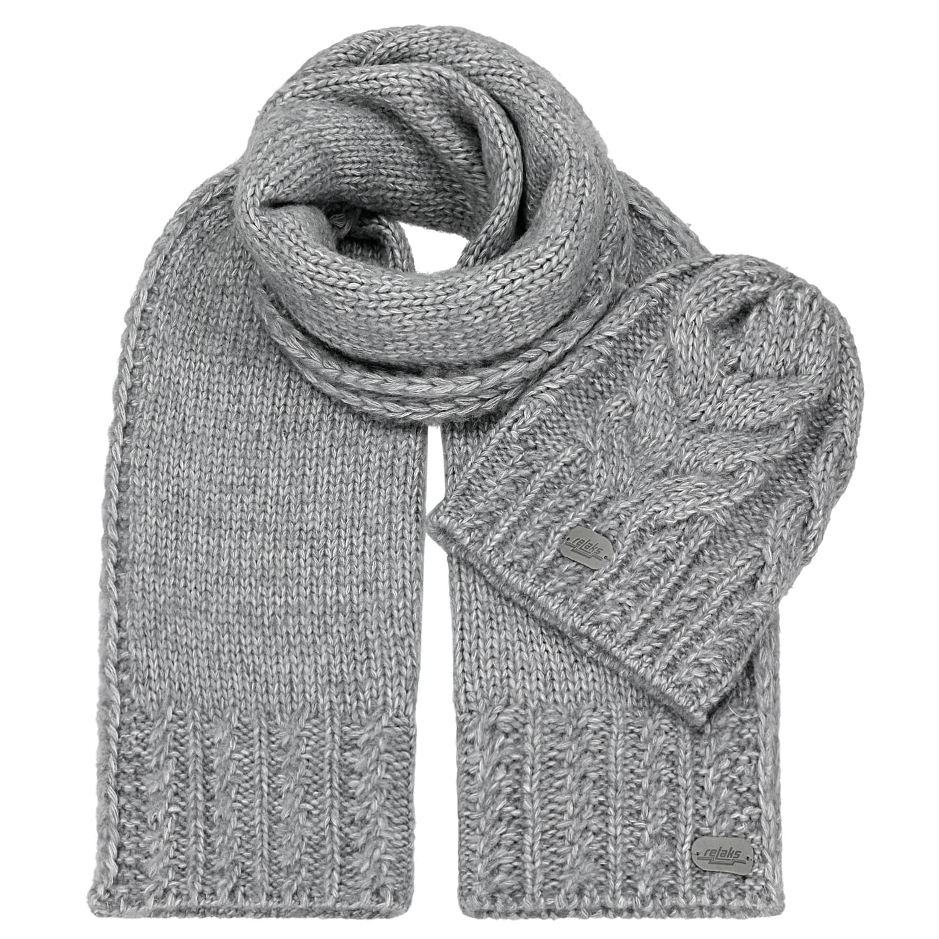 Set din lână merino căciulă+fular horn